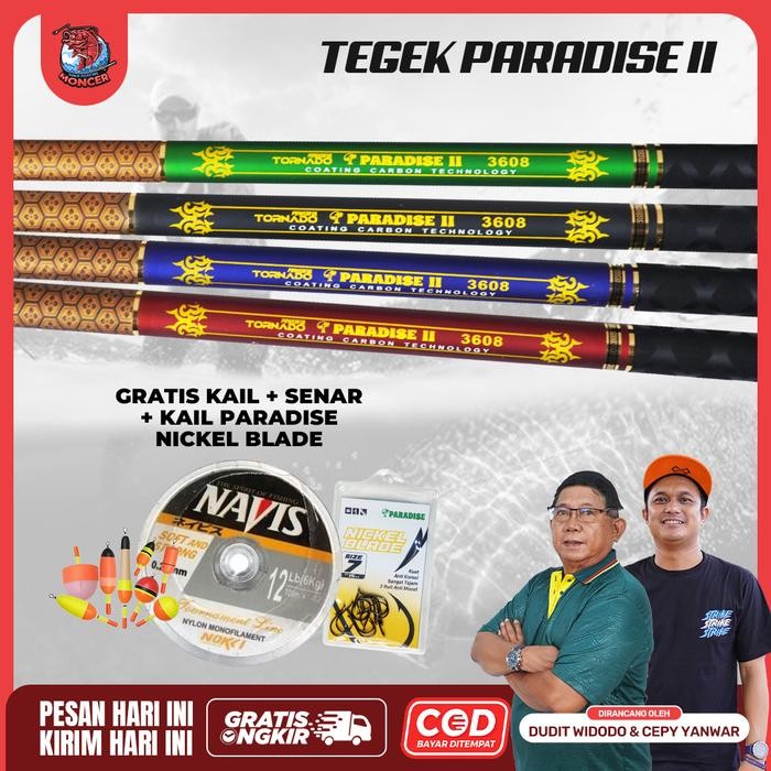 Sougayilang Fishing - Joran Tegek Pancing Paradise Ii [Free Kail, Senar & Pelampung] Bahan Fiber