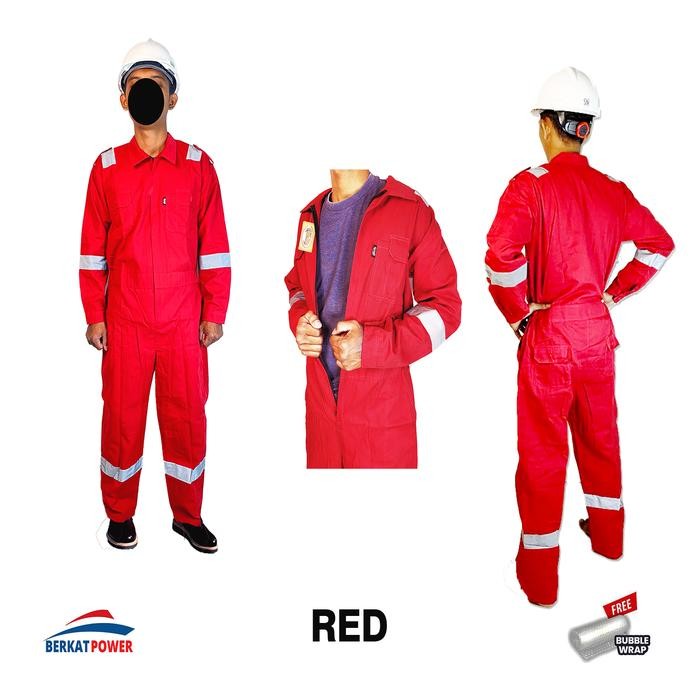 DISKON Wearpack Safety Terusan Werpak Asgard Coverall Biru Merah Orange Navy