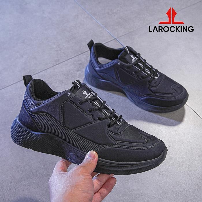 0k9y- Larocking - Zavyr Hitam Putih Polos Biru Abu Sepatu Sneakers Running Gym Shoes Outdoor