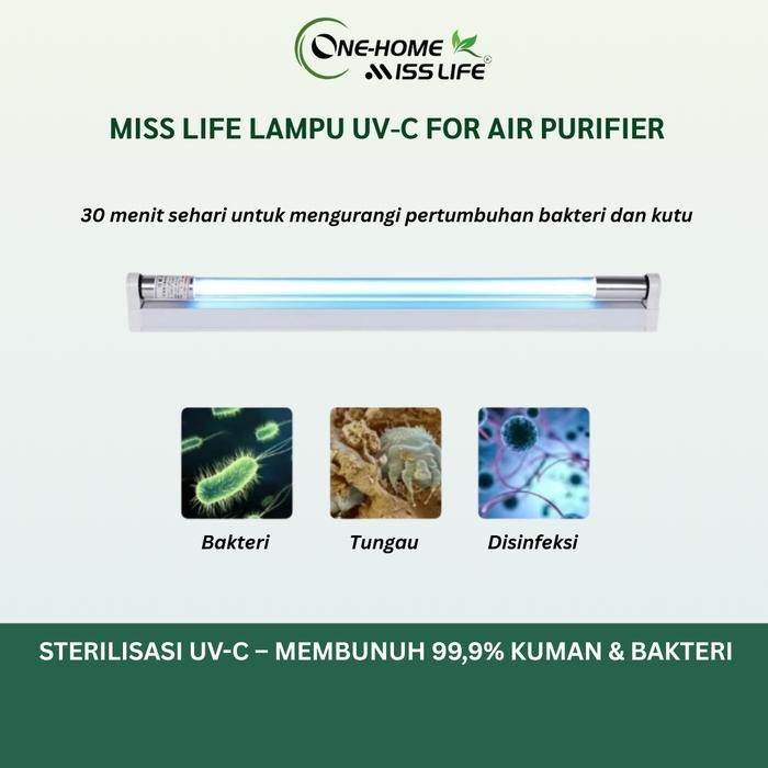 ORI MissLife Lampu Sterilisasi UV-C, Lampu UV Air Purifier UV Light Sterilisasi, desinfeksi dan Mite