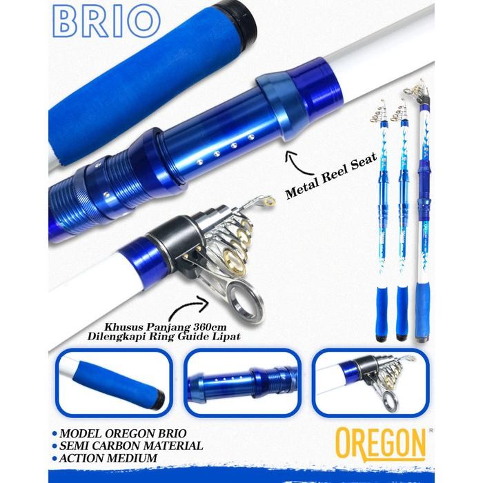 Joran Pancing Antena Oregon Brio Kuat Untuk Danau Waduk Sungai Laut dan Pasiran (TERBAIK) (TERBARU)