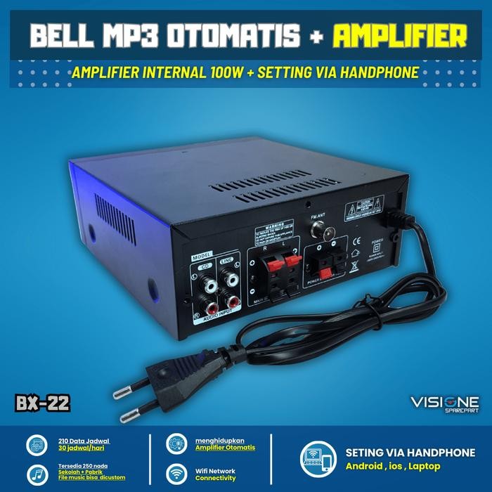 Bel sekolah manual kecil 2 Horn Bel Otomatis Sekolah Kantor Pabrik 2 speaker horn Amplifier Visione