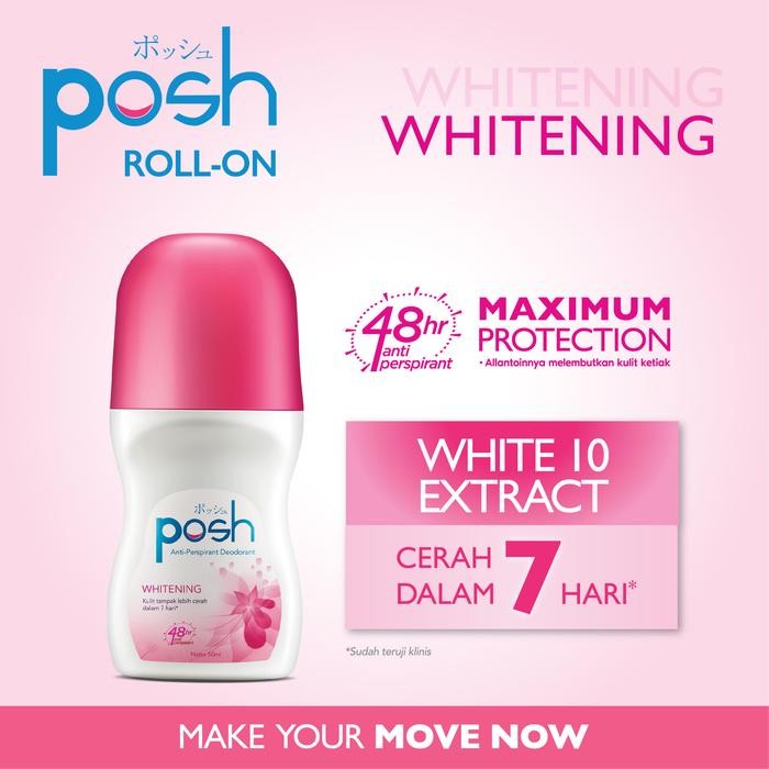 benta- Posh Roll On Whitening Botol 50Ml X2
