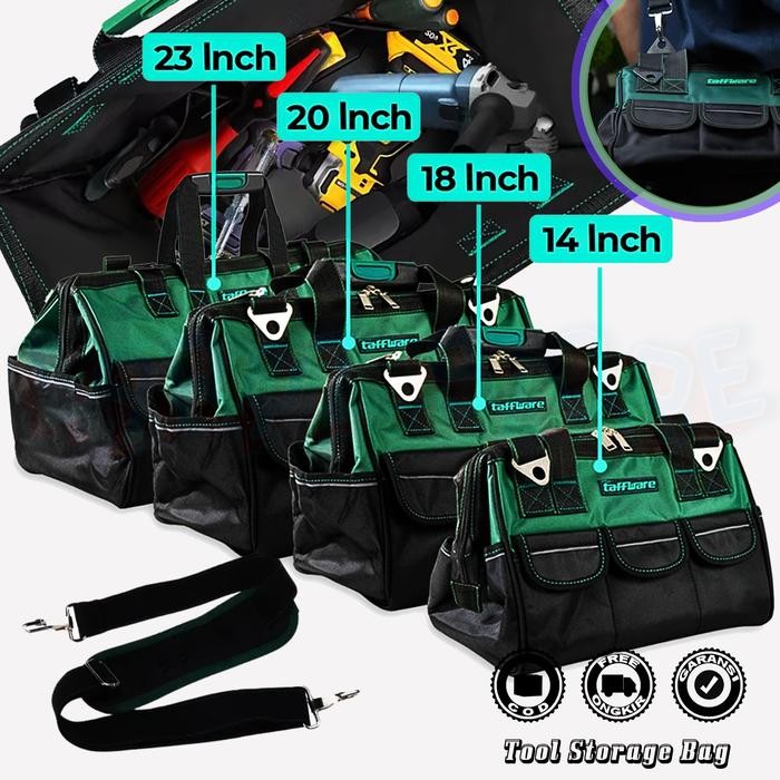 Tas Perkakas Besar Simpan Alat Kerja Tukang Listrik Tool Storage Bag Penyimpanan Serbaguna Bahan