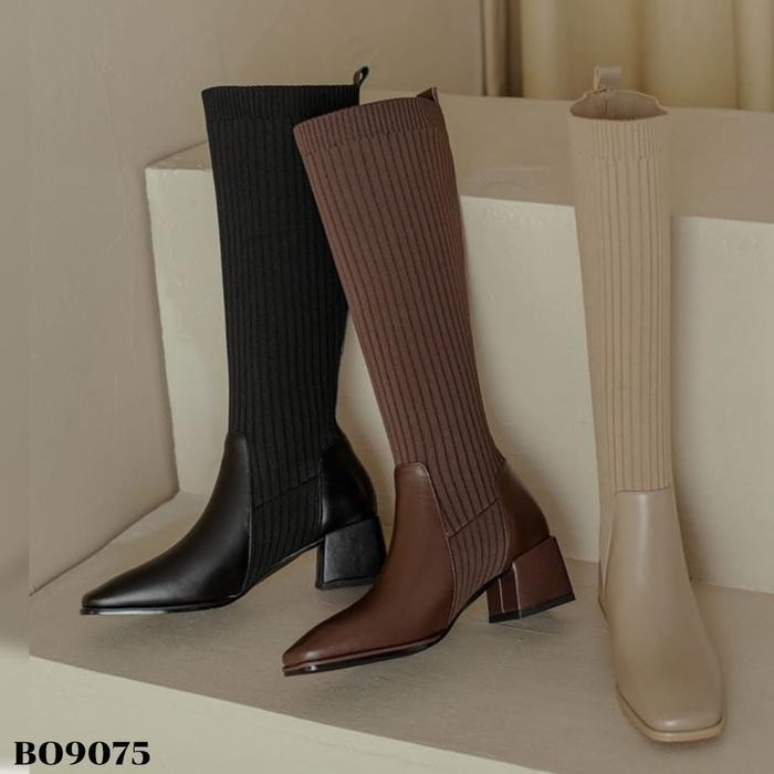 Donatello - Sepatu Long Boots Wanita Flat Ala Korea Bo9075