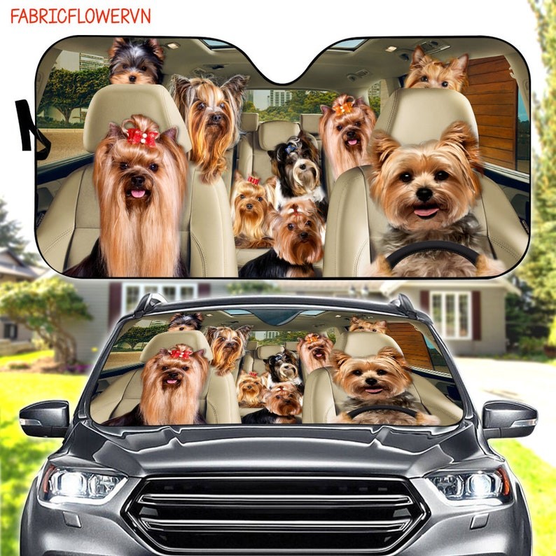 Yorkshire Terrier Car Sunshade, Yorkshire Terrier Car Decoration, Dog