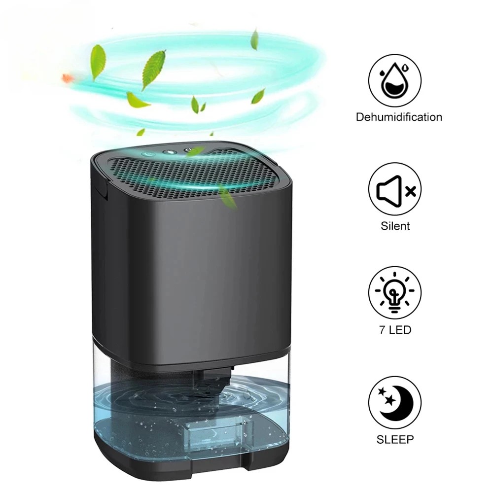 New Portable Dehumidifer 1000ml Water Tank Dehumidifier For Home Bathroom Basement Deshumidificador 