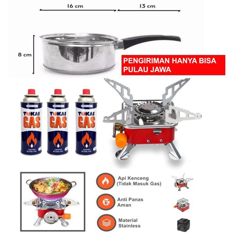 Promo Kompor Camping Gas Portable Mini Model Kotak Kompor Kotak Kecil Camping dan Gas Portable
