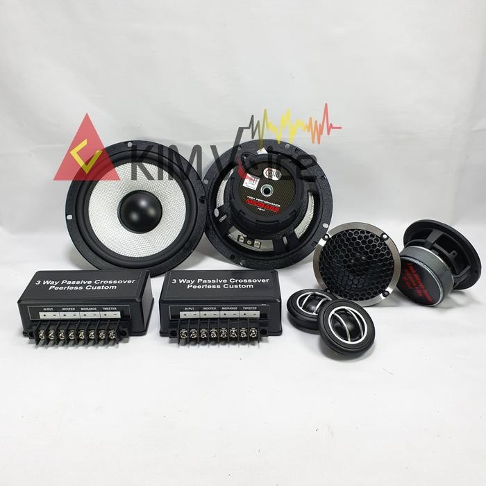 Speaker Split 3 Way Peerless 6 Inch Speaker Mobil