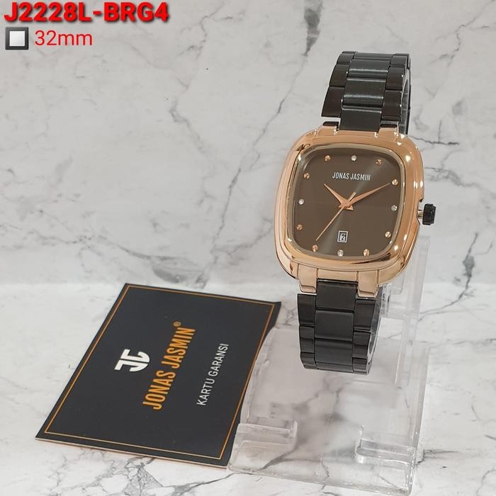 Jam Tangan Wanita Jonas Jasmin 2228 Original Rantai Tanggal Aktif Diameter 3.2 Cm Tahan Air Analog