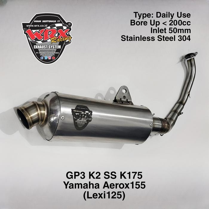 ORIGINAL Knalpot WRX GP3 SS K175 Aerox155 READY STOCK