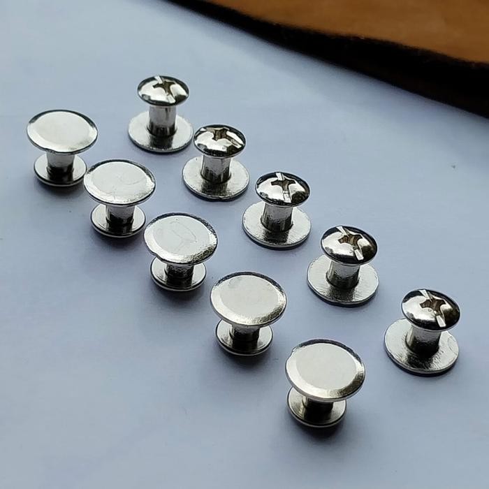 KUALITAS 10 Pcs Mur Baut Sabuk/Sekrup Paku Keling/Mur Baut Sabuk Kulit