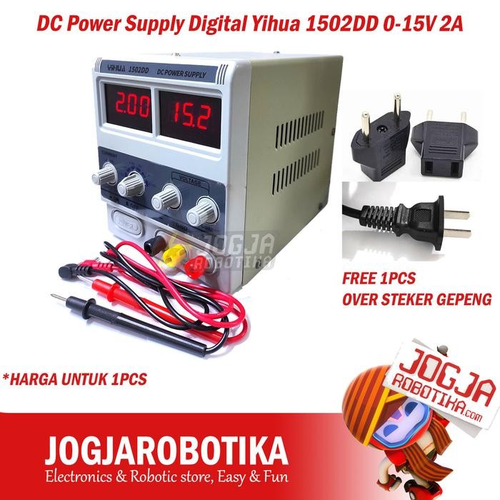 BERKUALITAS DC Power Supply Digital Yihua 1502DD 0-15V 2A Power Supply Hp Ponsel