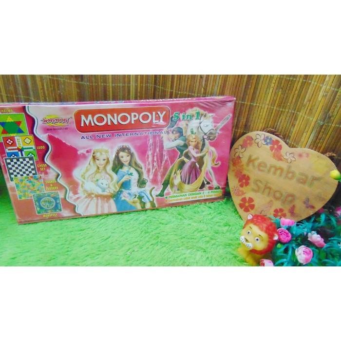 j225- Monopoli Besar 5 In 1 Karakter Random (Ludo Halma Ular Tangga Catur Monopoli)