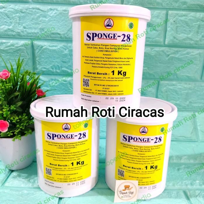 r1tf- Sp Merk Sponge 28 Bahan Pengembang Makanan Elmusifier Kemasan 1Kg Sp28