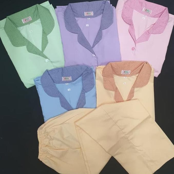 SIAPKIRIM BAJU SERAGAM SUSTER JUMBO UK XXXL (BAJU PENDEK + CELANA PANJANG READY STOCK