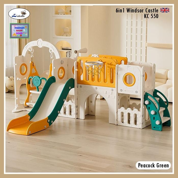 BERKUALITAS Playhouse Playground Perosotan 6 in 1 Windsor Castle Labeille KC.550