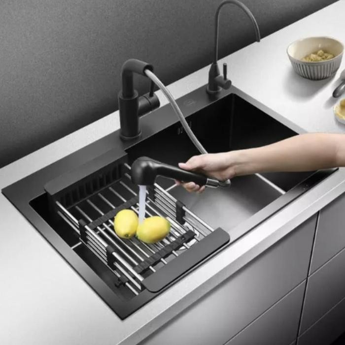 kichen sink stainles black 6045/bak cuci piring 1 lubang black