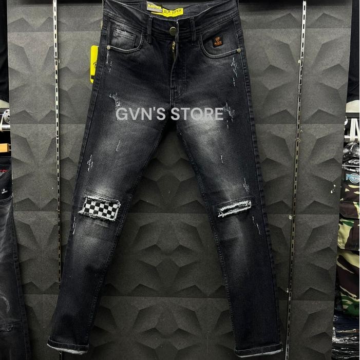 ftxr- Celana Jeans Panjang Kotak Catur Pria Brand Black Viper Abu Style Terkini Santai