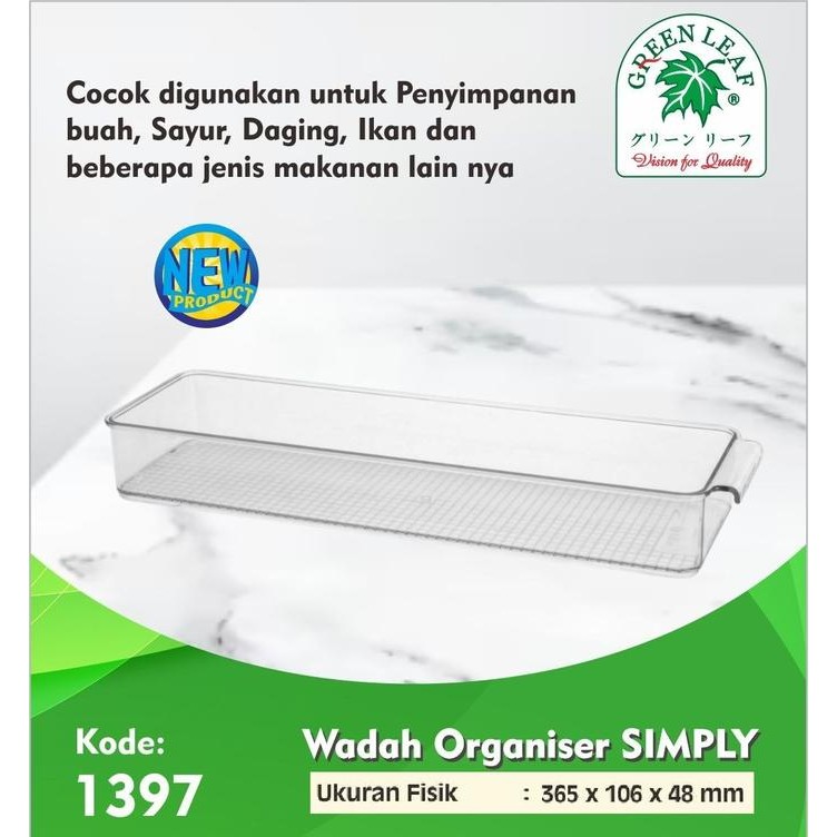 ORIGINAL Wadah Serbaguna / Tempat Buah Sayur Daging Ikan / Rak / Organizer tray kulkas Simply 1397
