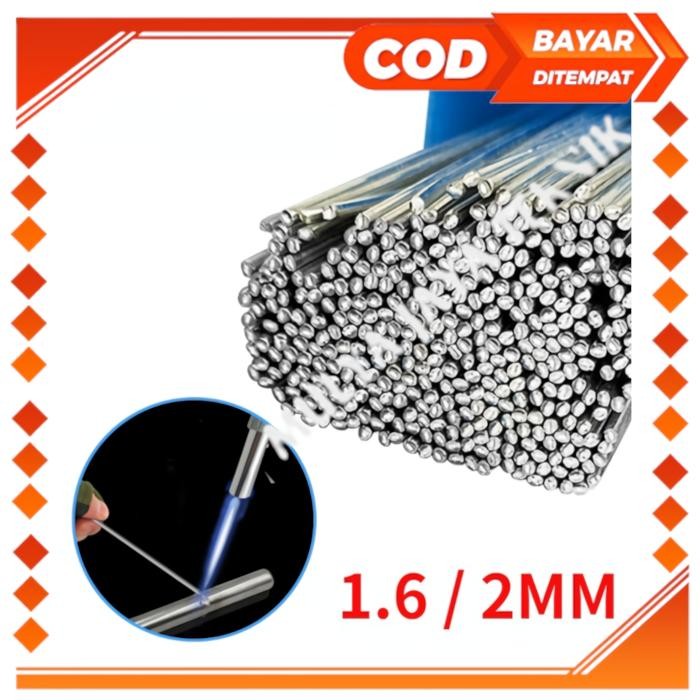 Kawat Las Besi Aluminium Stainless Bakar 1,6mm Lengkap 10 Pcs Universal Batang Las Perak Mudah