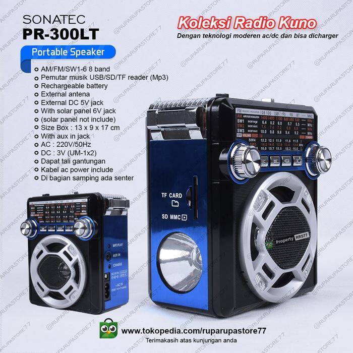 Radio mini speaker mp3 Sonatec ac/dc PR-300 charger senter