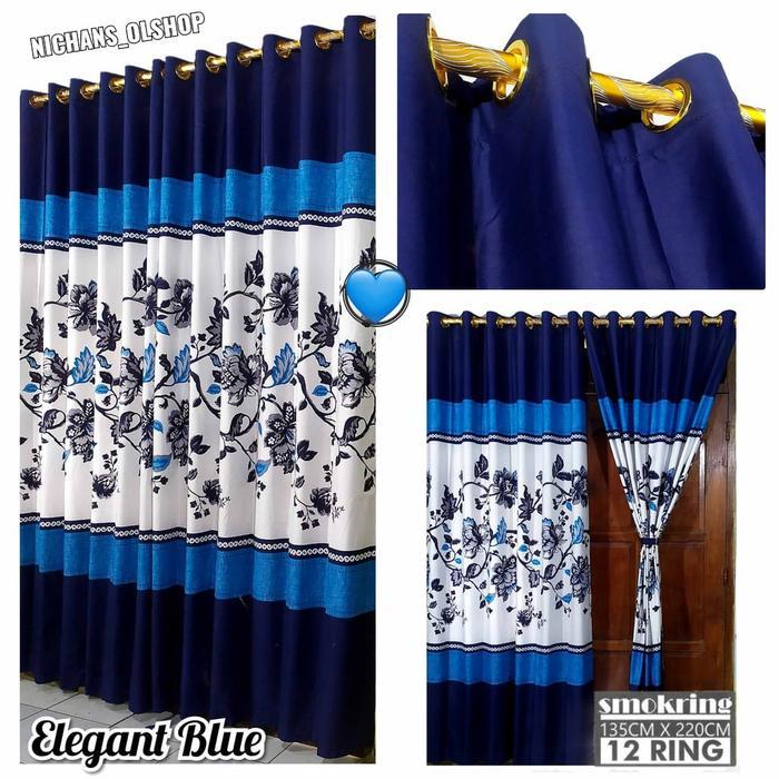 Terlaris Gorden Smokring Motif Elegant Blue // Gorden Batik Sultan Mewah Berkualitas Termurahhh /