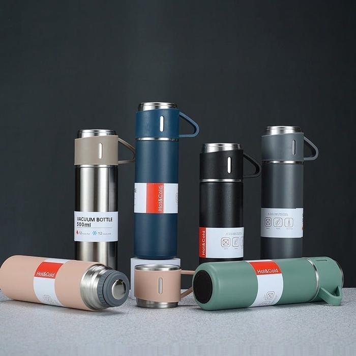 Premium Miisoo Thermos Vaccum Flask Gelas Cangkir Life Polos Non Led Suhu Botol Minum Stainless
