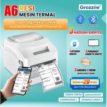Barcode Printer Thermal Waybill Printer USB+Bluetooth Mesin Cetak Label Stiker Resi 4 & 3 In