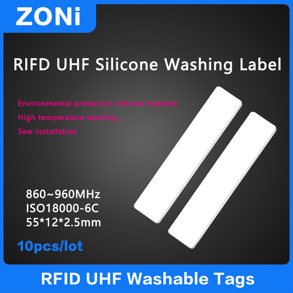 10PCS RFID UHF Silica Gel Laundry Tag 860-960MHz High Temperature Resistant RFID Smart Tag U8 Chip