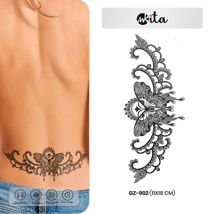 Tato Temporer Premium Semi Permanen Tattoo Butterfly Fruit Ink Tatto Kupu-Kupu Tatoo Temporary