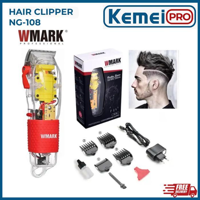Promo Wmark Ng 108 Alat Cukur Rambut Elektrik Wmark Ng-108 Professional Cordless Hair Clipper Wmark