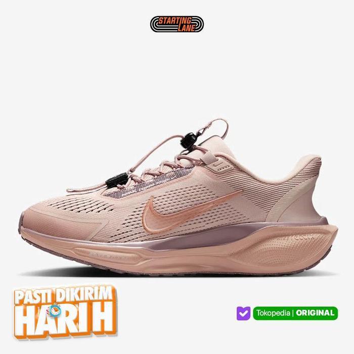Sepatu Lari Wanita Nike Wmns Pegasus Easyon Silt Red - Taupe Grey - Particle Pink - Metallic Rose