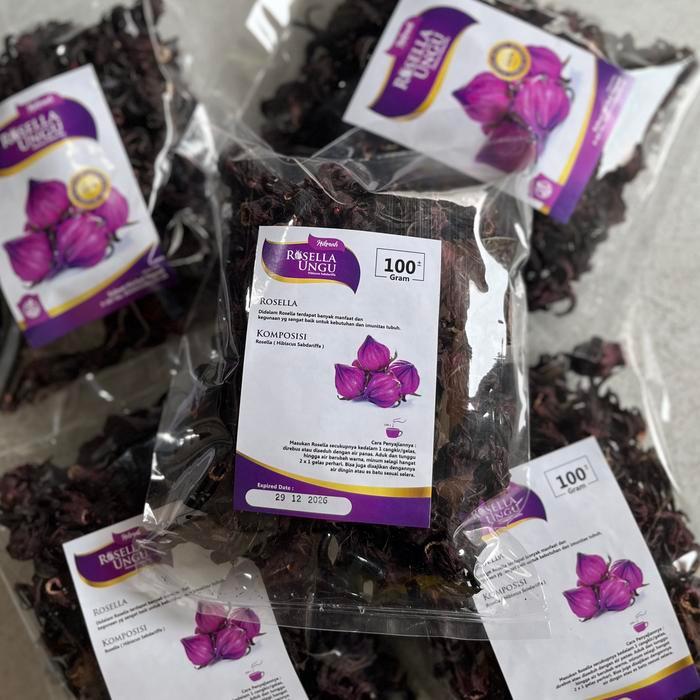Rosela Ungu Kering Teh / Curah Bunga Rosela Ungu 100 Gram
