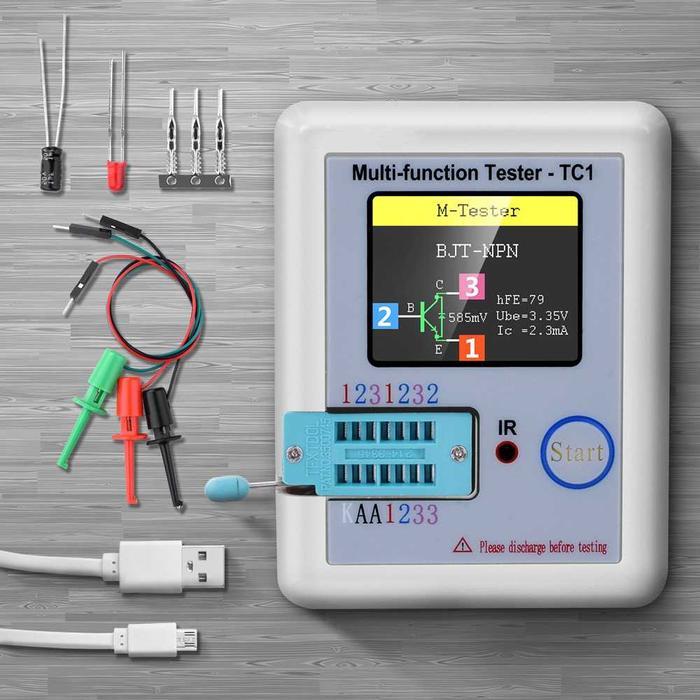Multi-Function Tester Tc1 Lcr Esr Meter Transistor Zener Kapasitor - P Terbaru