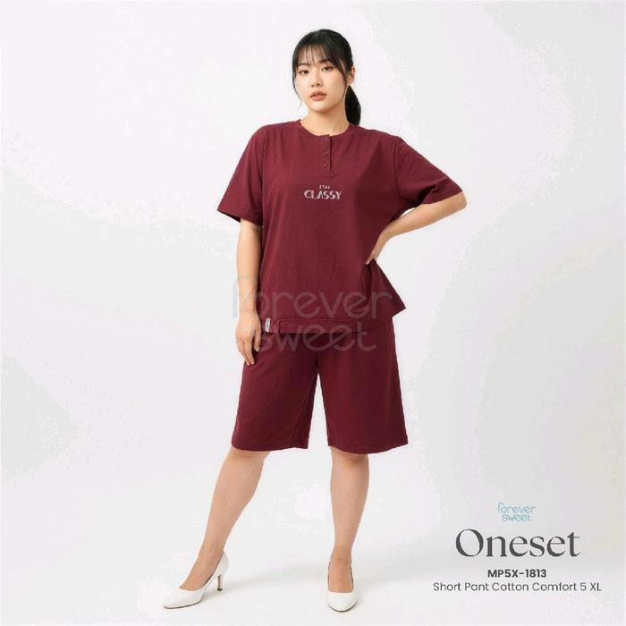 FOREVER SWEET BAJU TIDUR PENDEK JUMBO 5XL - 1813 maroon