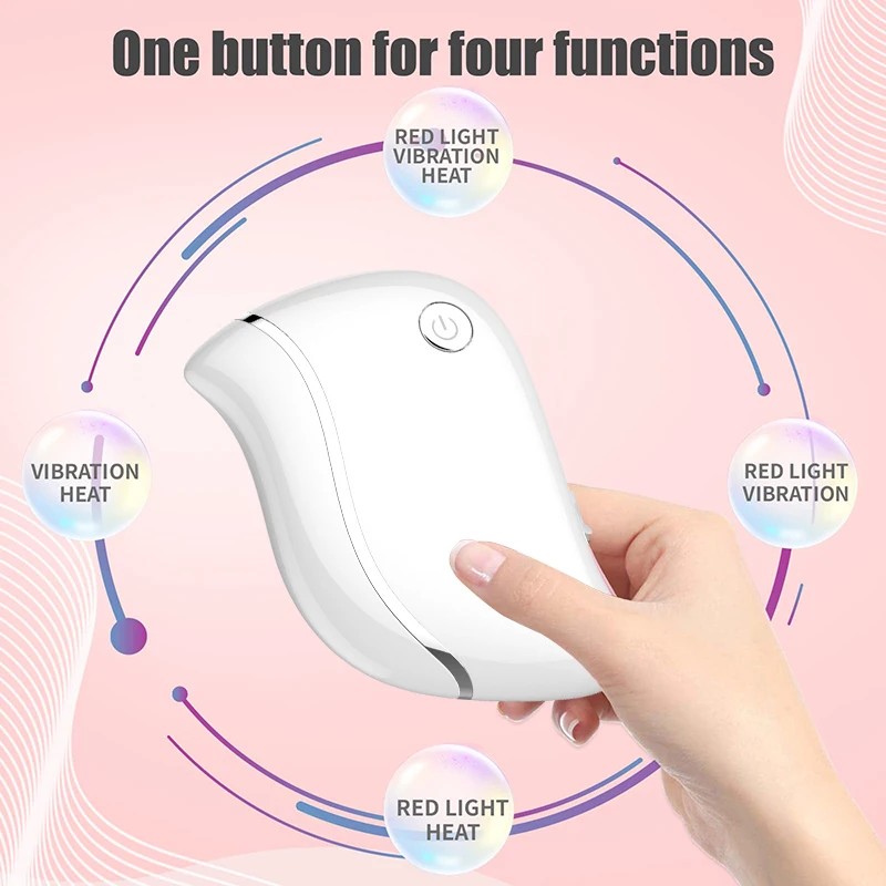4 in 1 Electric Guasha Massager Heating Vibration Red Light Massage Machine For Face Body Guasha