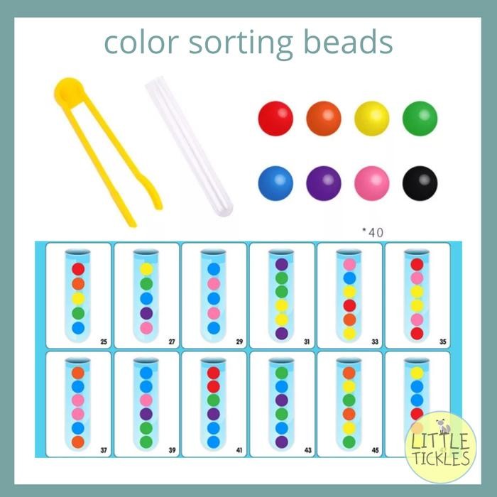 COLOR SORTING BEADS - MAINAN MONTESSORI ANAK BRAIN GAMES