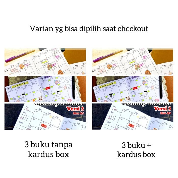 

Paket 3 Buku Monthly Planner Kyoute A5 Versi 1-3 Schedule Agenda Book