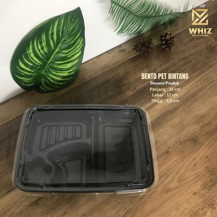 Bento Sekat Bintang PET / Tray Bento Bintang / Box Bento Sekat 4 Ecer Kitchenware