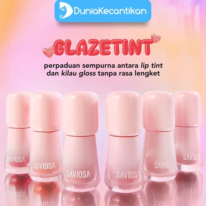 SAVIOSA Glazetint Longwear Lipstain Liptint Transferproof Lembab Glossy Pewarna Bibir Lipgloss