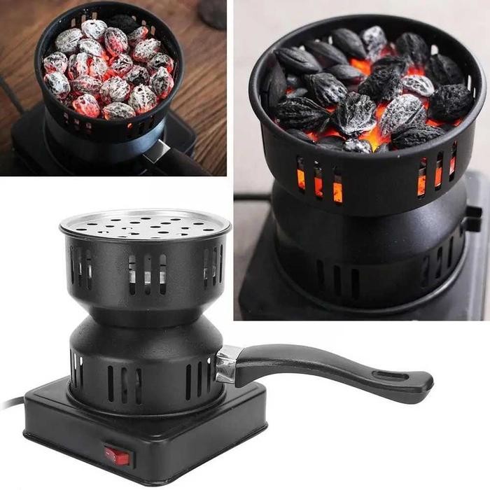 Jza Kompor Listrik Arang Briket Portable Tungku Alat Panggang Bbq 500W