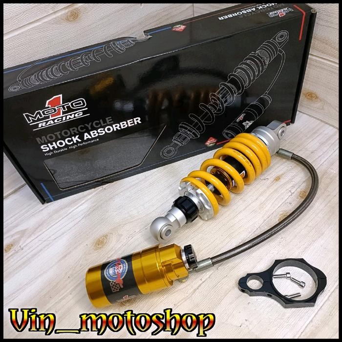 Monoshock Tabung Pisah Moto 1 Racing Ninja 150 R & RR Yellow