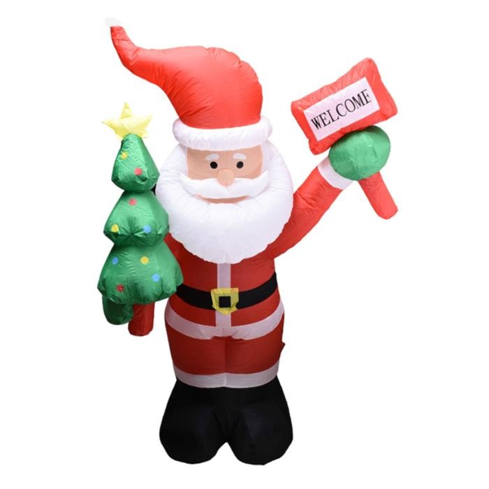 ASLI No 180 Cm Patung balon Boneka Santa Claus LED Dekorasi natal READY STOCK