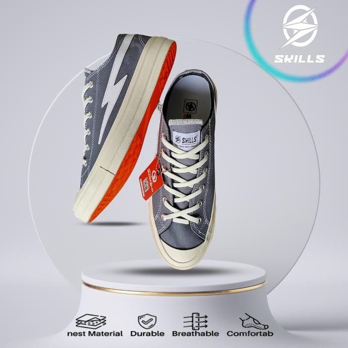 Sale Skills Barqun Enjoy - Classic Low Black White Sepatu Sneakers Casual Pria Wanita Original Shoes