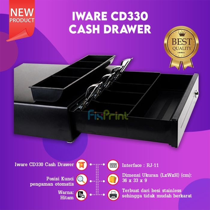 

CASH DRAWER IWARE LACI UANG KASIR CD-330 CD-X335 RJ11 QUALITY