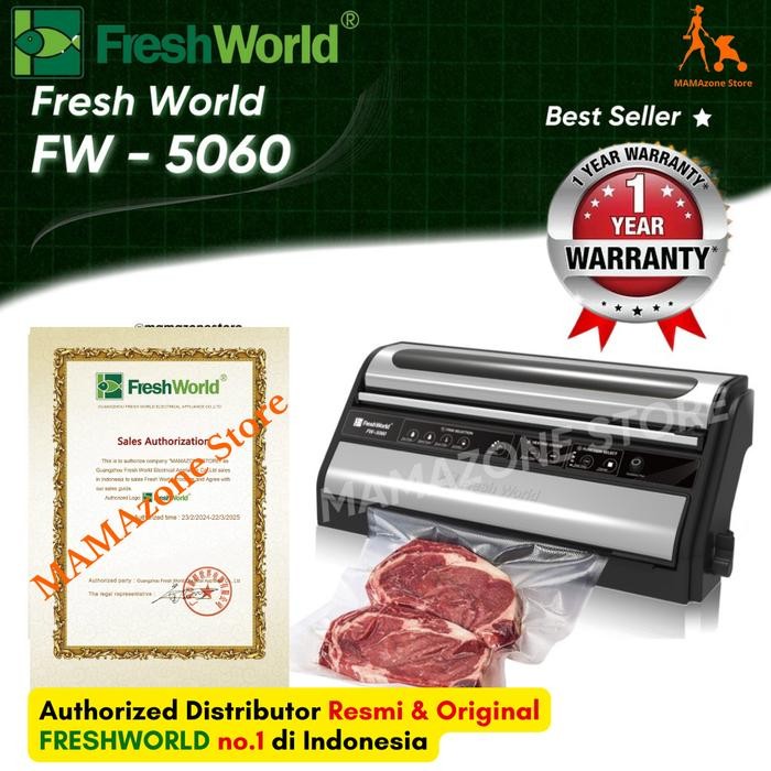 NEW PRODUK FRESHWORLD VACUUM SEALER FW5060 FW 5060 FW-5060 - NEW STANDING DESIGN WITH DOUBLE SEAL