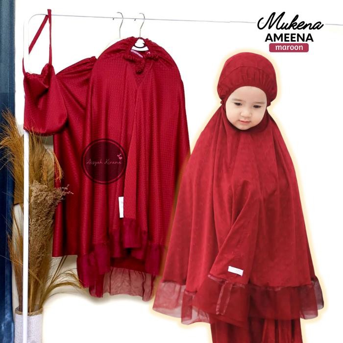 Mukena Tutu Anak Ameena 1-6 tahun Kerudung Jilbab Spandek Hijab Sholat
