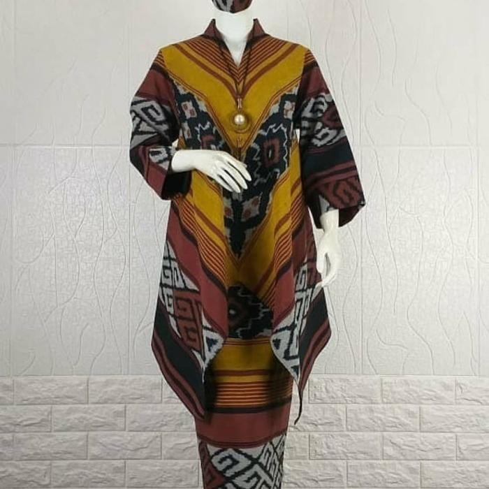 DISKON SETELAN ROK WANITA BLUS TENUN BAJU TENUN ROK SPAN READY STOCK