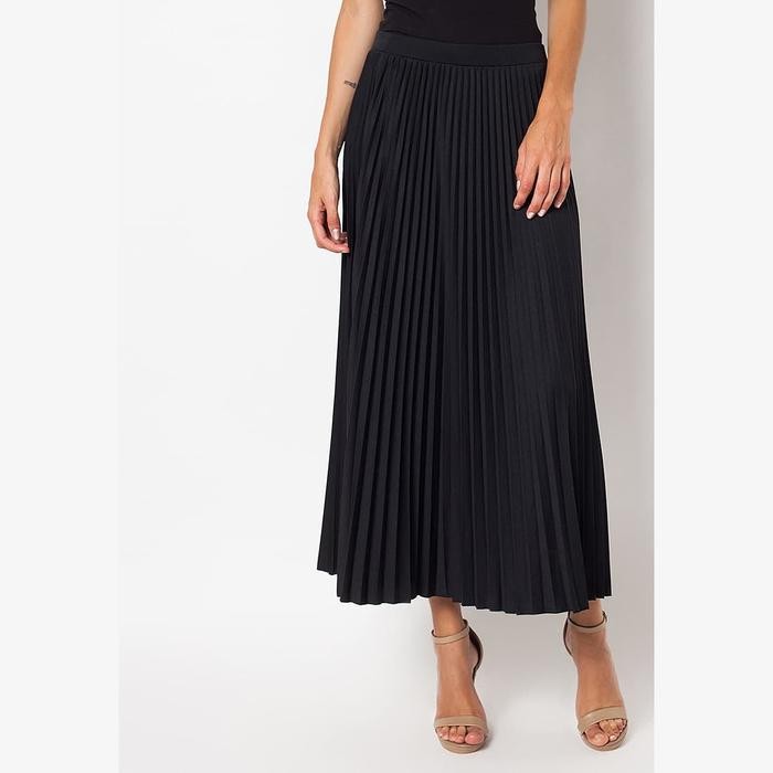 Ready Duapola Jumbo Rok Panjang Plisket Payung Aline 7776 - Hitam